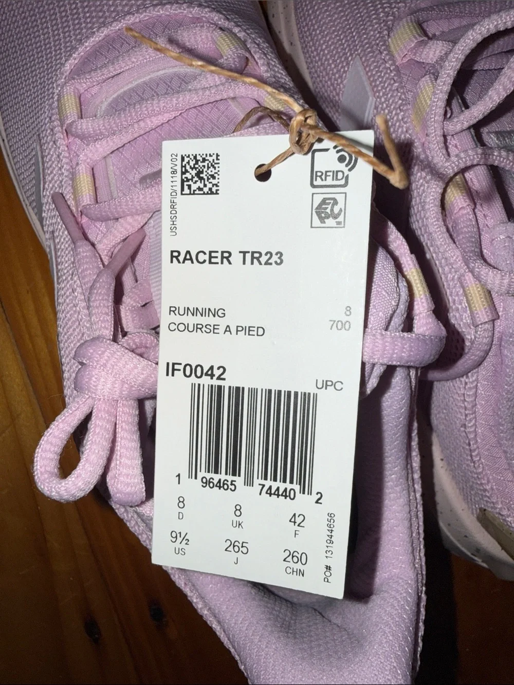 Adidas racer TR 23 pink running shoes cream new with tags 9.5 - Picture 2 of 6